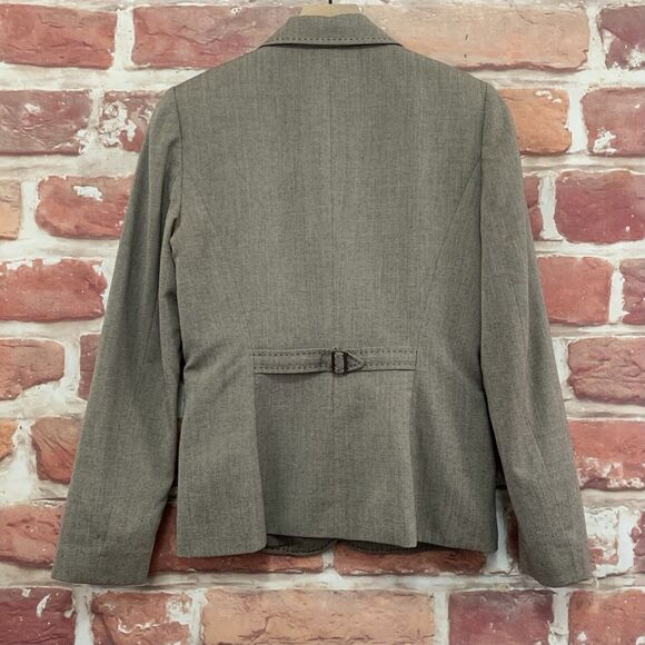 Tahari ASL Blazer Women's Size 4 Taupe Brown Office Work Career Button Up Jacket - Picture 4 of 9